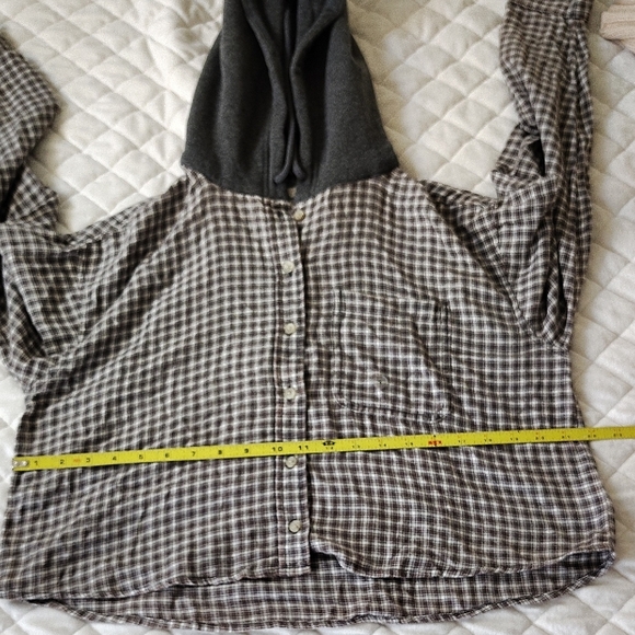 American Eagle Plaid Button-Up Shirt with Hood Size S - Picture 12 of 12
